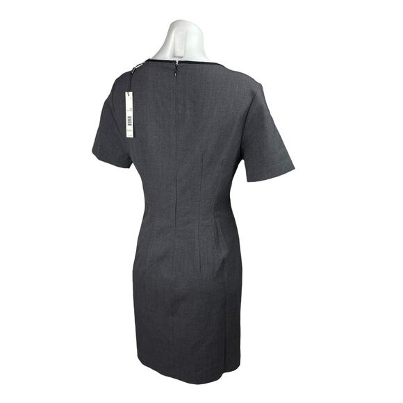 NEW Tahari $118 Gray Black Short Sleeve Zip Work Career Mini Sheath Dress Sz 8 - Picture 5 of 11